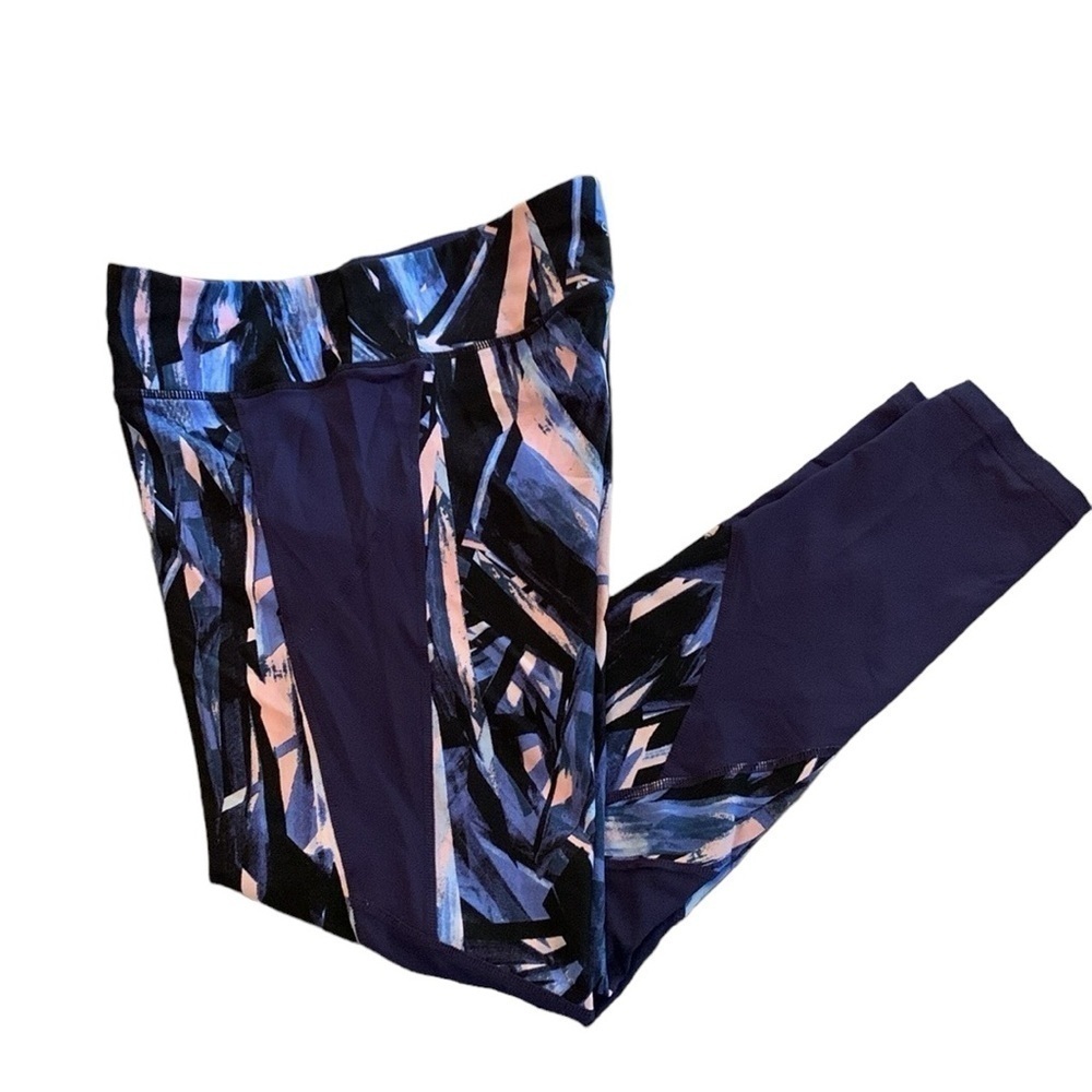 Calvin Klein sz M Blue Pink Performance Wick Women's Athletic Ankle Leggings